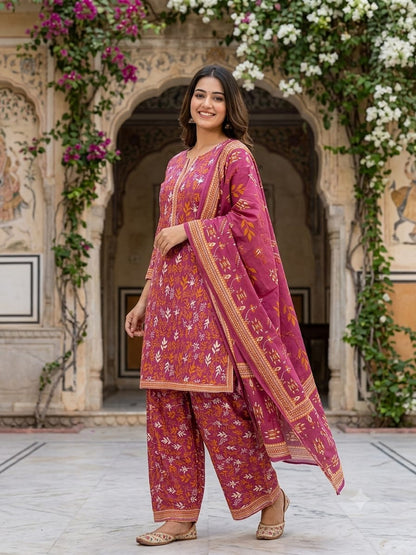 Bin Saeed Stitched 3 Piece Exclusive Printed Lawn Vol-18 Suit-LSM-3436-MAROON