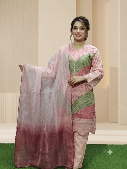 summer lown 3pc Embroidered summer Suit ra90