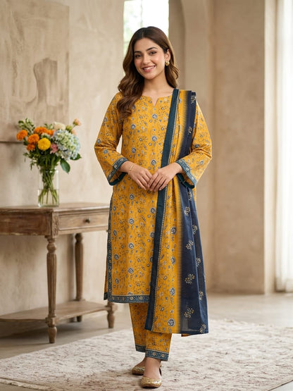 Bin Saeed Stitched 3 Piece Exclusive Printed Lawn Vol-18 Suit-LSM-3436-MAROON