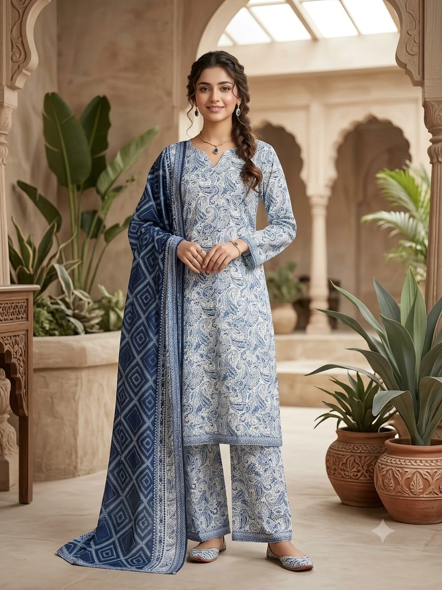 Bin Saeed Stitched 3 Piece Exclusive Printed Lawn Vol-18 Suit-LSM-3436-MAROON