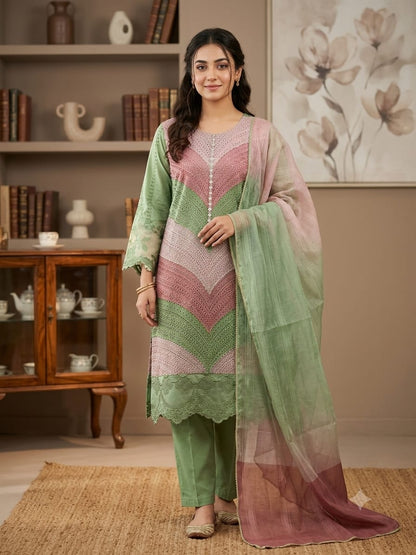 summer lown 3pc Embroidered summer Suit ra90