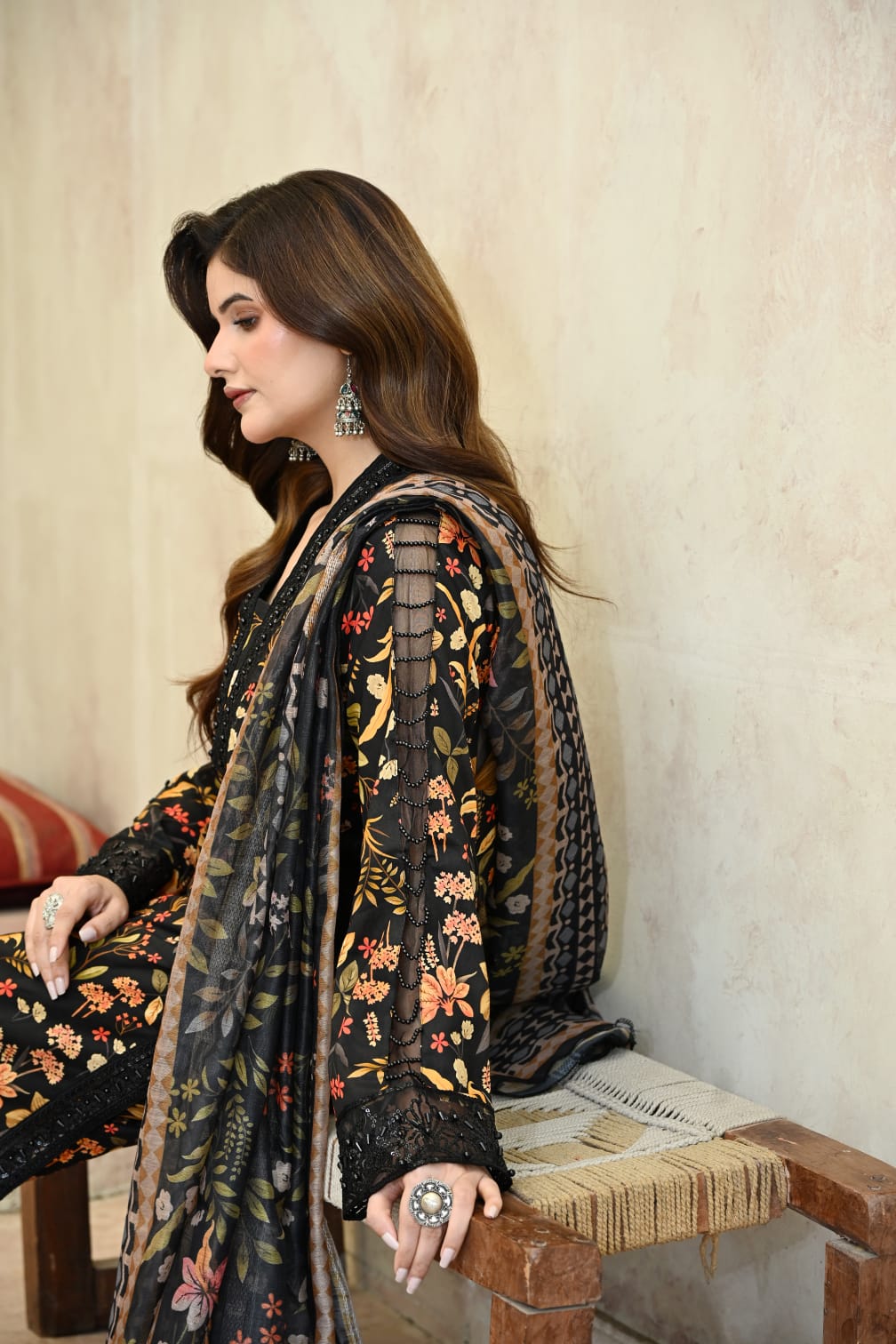 Patch work design handmade work on kurti, floral ...