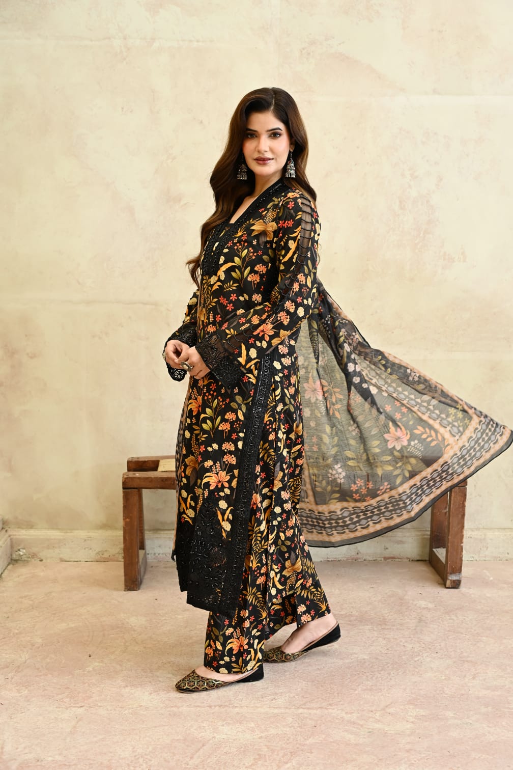 Patch work design handmade work on kurti, floral ...